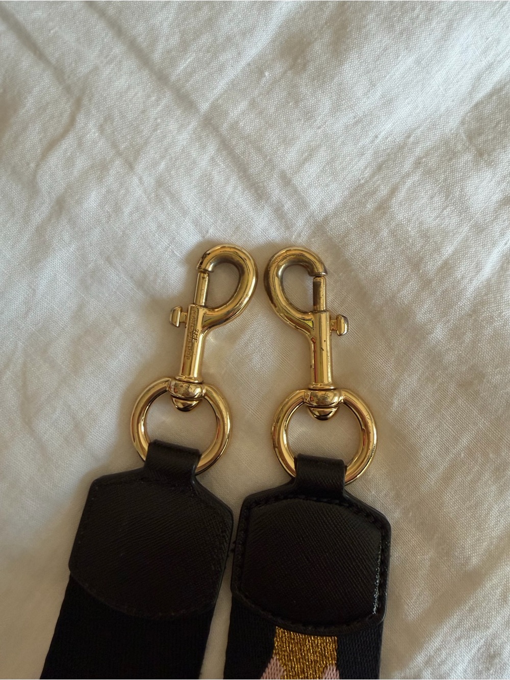 Marc Jacobs Black Strap with Pink Lettering and Gold Accent - Picture 3 of 3